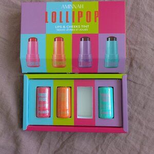 🌸 AMINNAH Lollipop Lips & Cheeks Tints Gift Set of 3 NIB